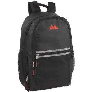 18 Inch Multi Pocket Reflective Backpack - Black