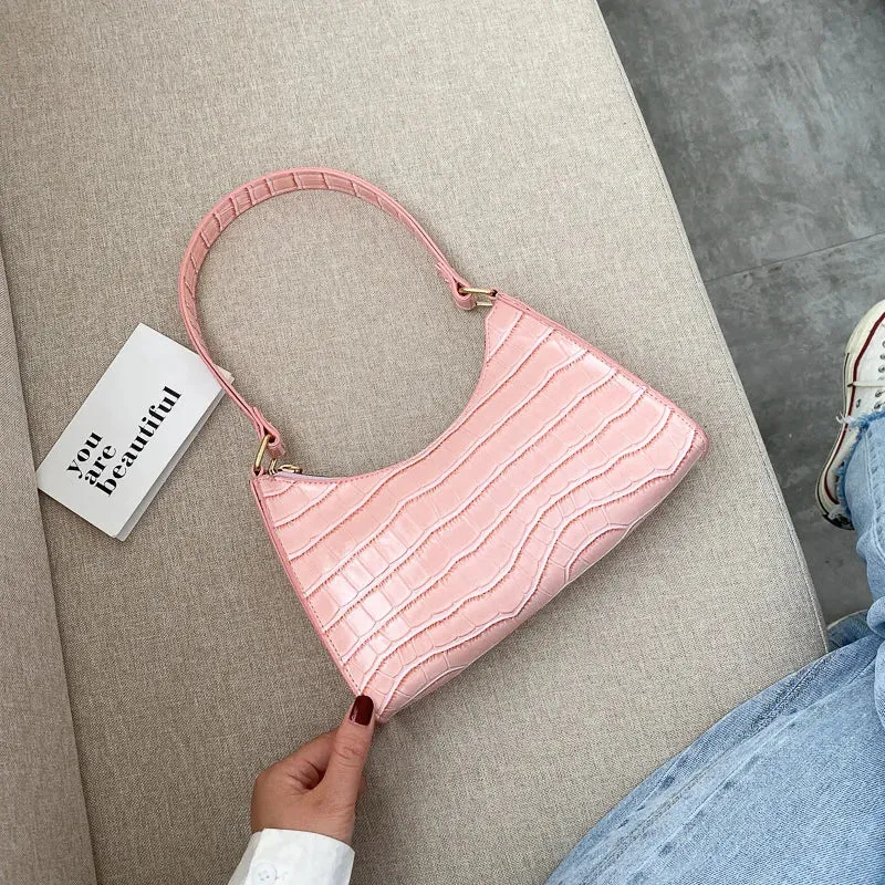 Amozae-Fashion Exquisite Shopping Bag Retro Casual Women Totes Shoulder Bags Female Leather Solid Color Chain Handbag