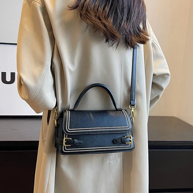 Amozae- New Women'S Bag Retro Fashion Ins Handbag Square Concise Bag Female Luxury Design Bag