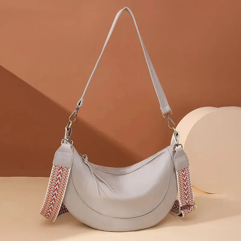 Amozae- Shoulder Bag For Women 2024 Large Bag Luxury Design Ladies Half Moon Bag Female Bag