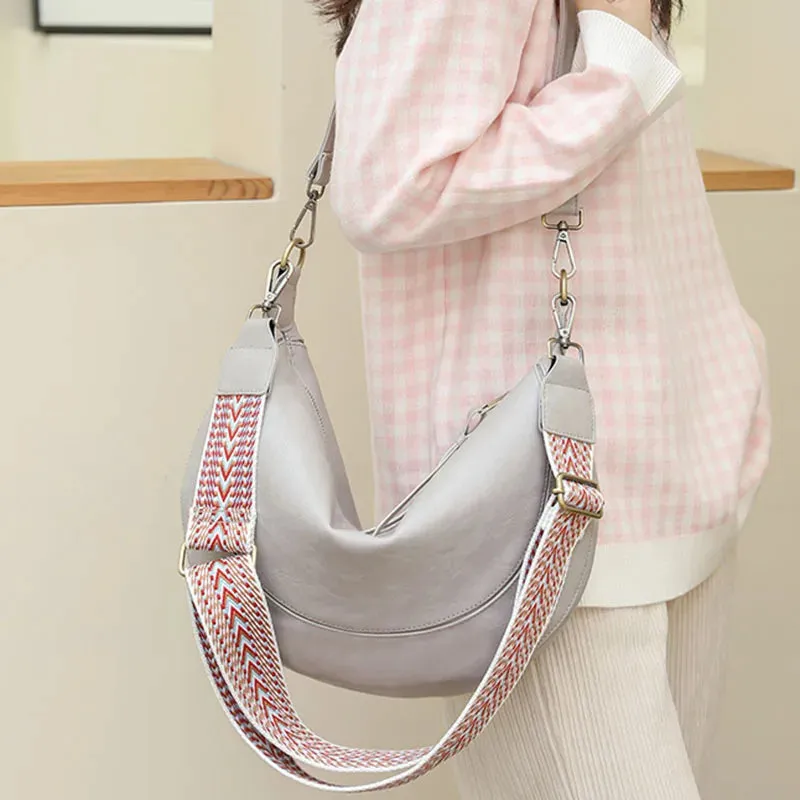 Amozae- Shoulder Bag For Women 2024 Large Bag Luxury Design Ladies Half Moon Bag Female Bag