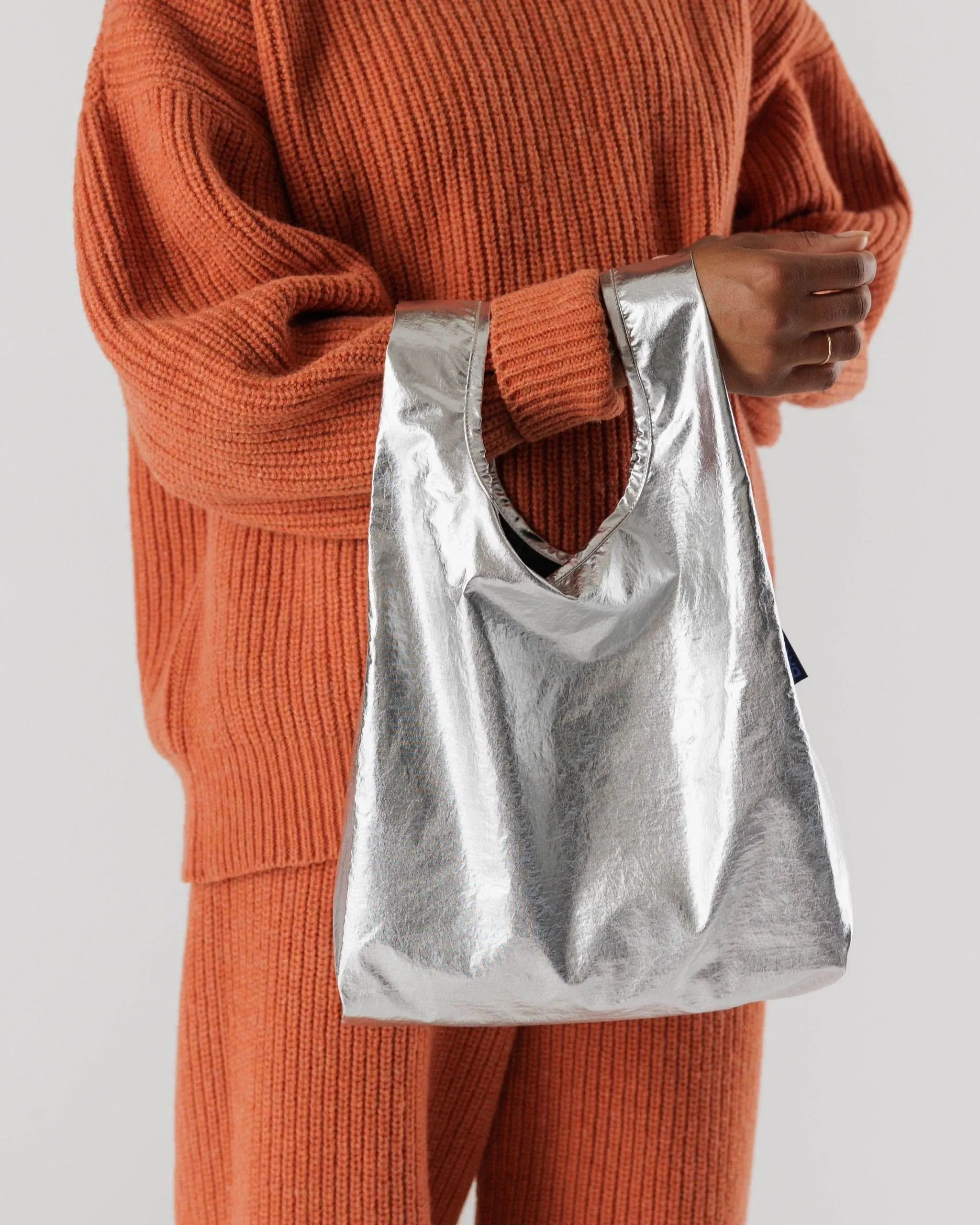 Baby Baggu Tote - Metallic Silver