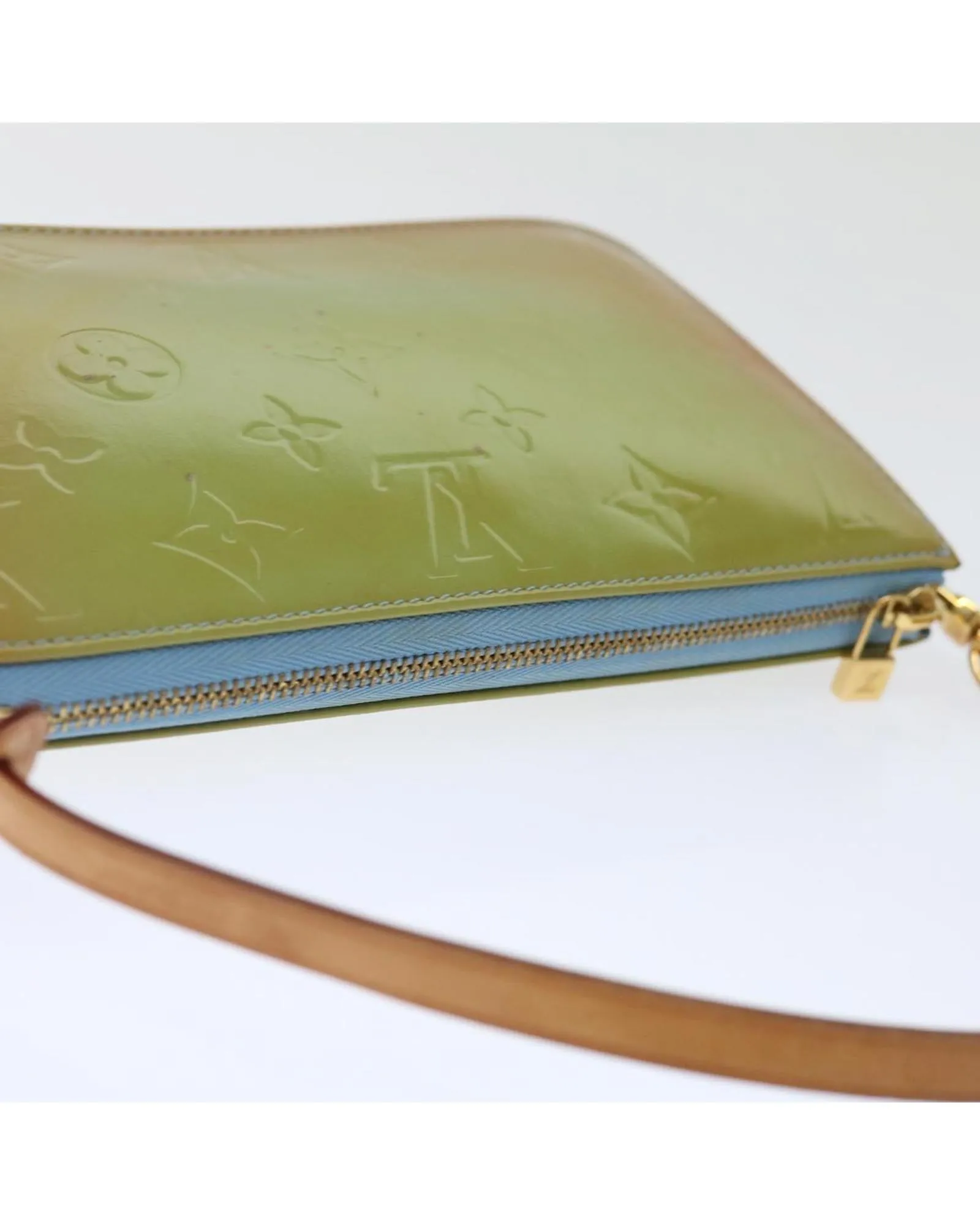 Baby Blue Patent Leather Accessory Pouch