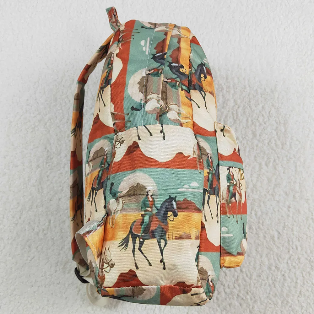 Baby Kids Backpacks Children Western Horse Rodeo Cowboy Backpacks Bags BA0266