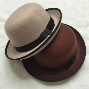 Beige & Brown Bonnet Round Top Fedora Bucket Hats For Women