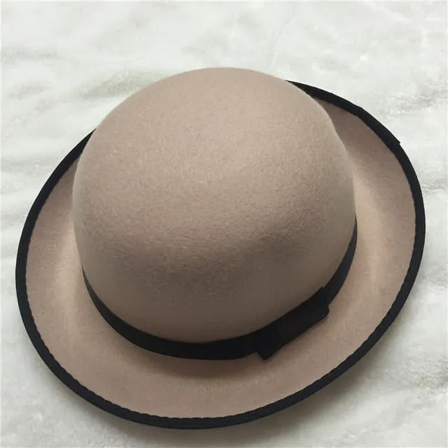 Beige & Brown Bonnet Round Top Fedora Bucket Hats For Women