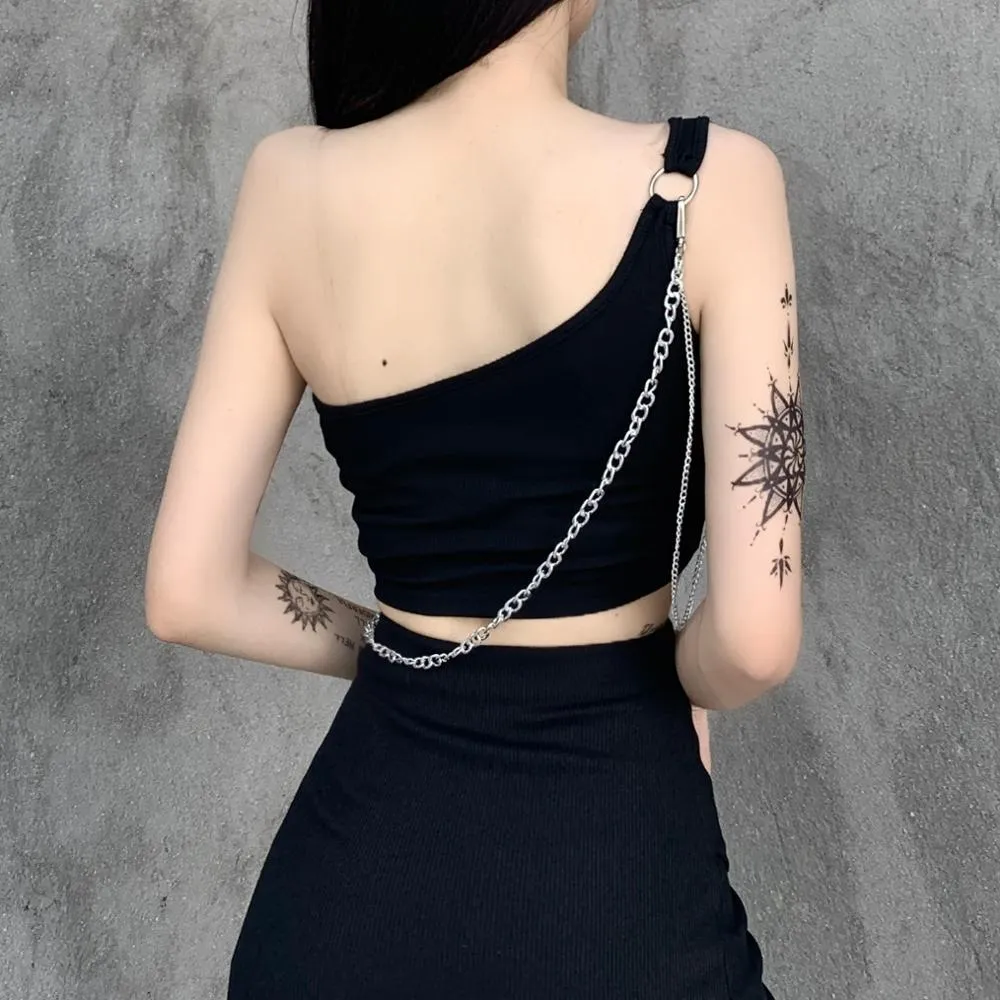 Black One Shoulder Top