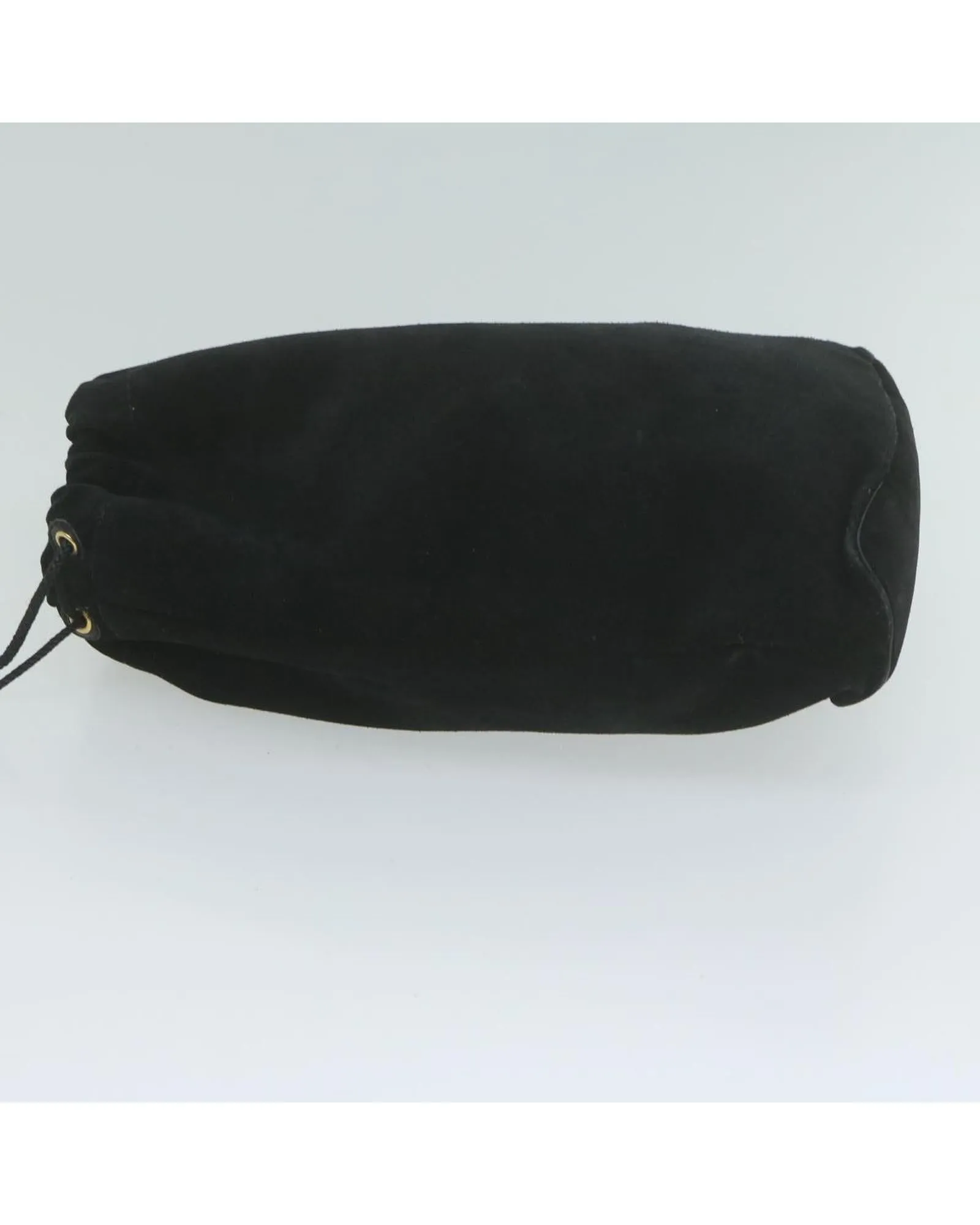 Black Suede Drawstring Pouch - Italian-Made Luxury Accessory