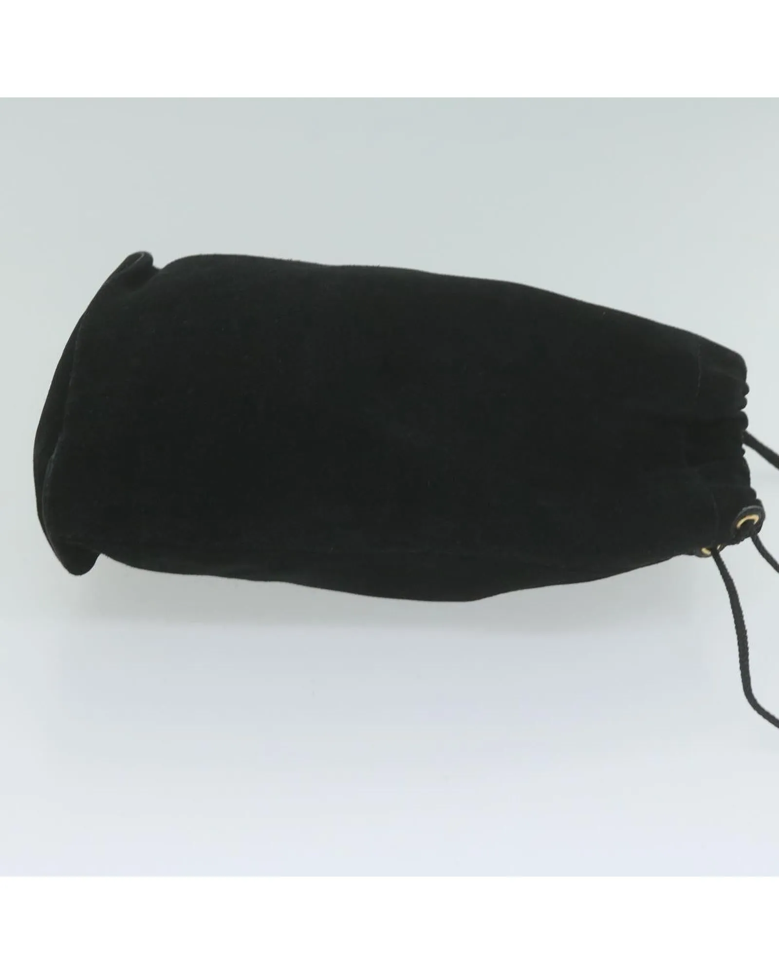 Black Suede Drawstring Pouch - Italian-Made Luxury Accessory