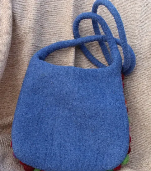 Blue Felt Balls Totes