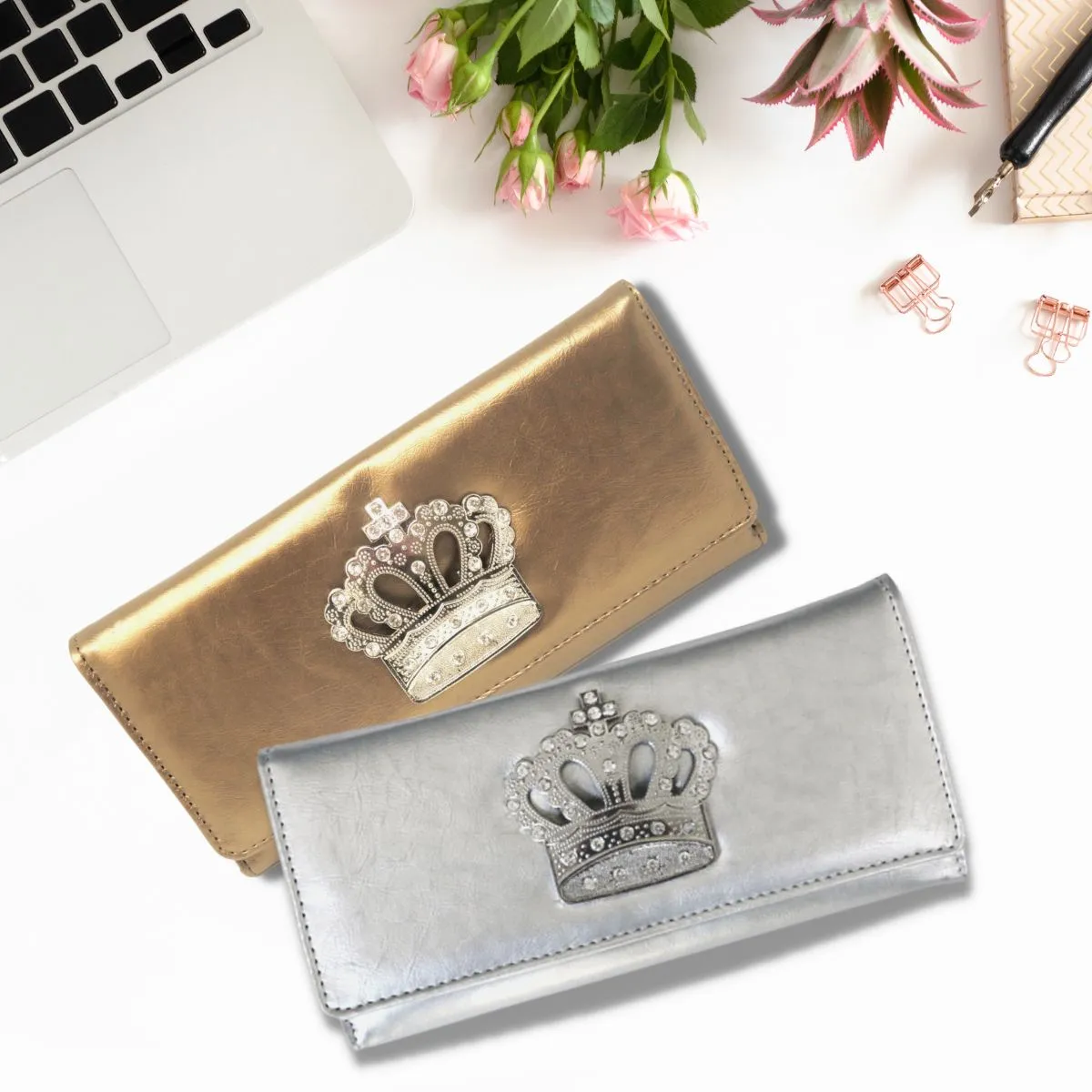 Checkbook Super Soft Feel Women Crown Wallet