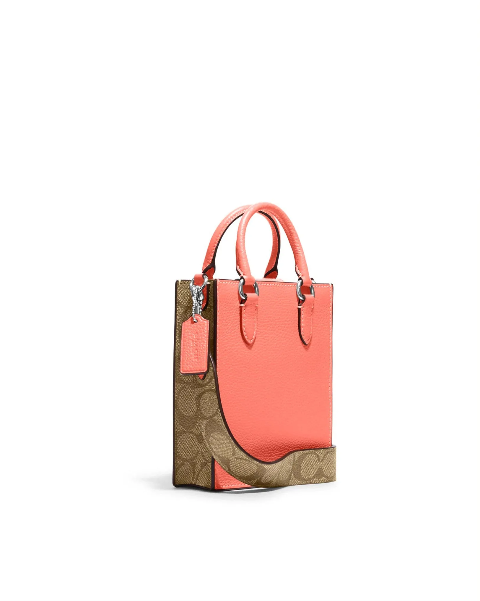 Coach North South Mini Tote With Signature Canvas