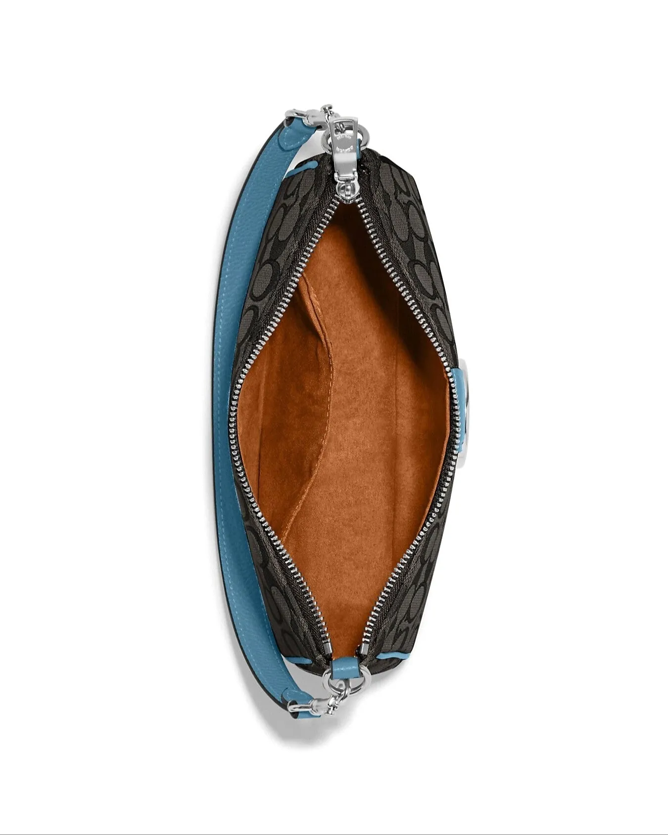 Coach Women's Black Smoke & Pacific Blue Lonnie Baguette In Signature Jacquard