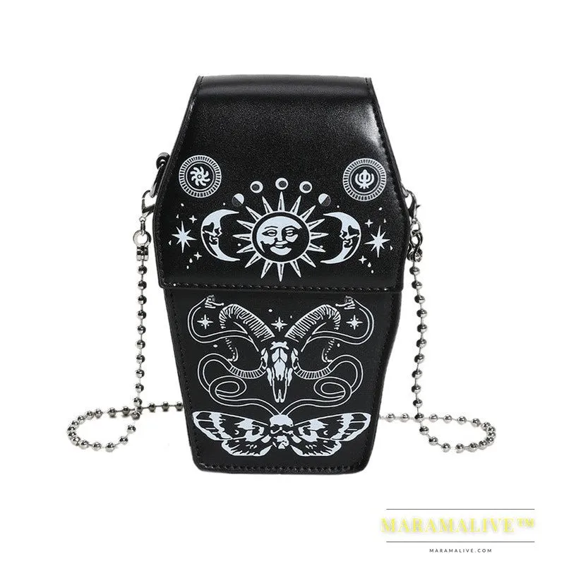 Coffin Board Gothic Style Bag For Women New Niche Spoof Dark Skull All-match