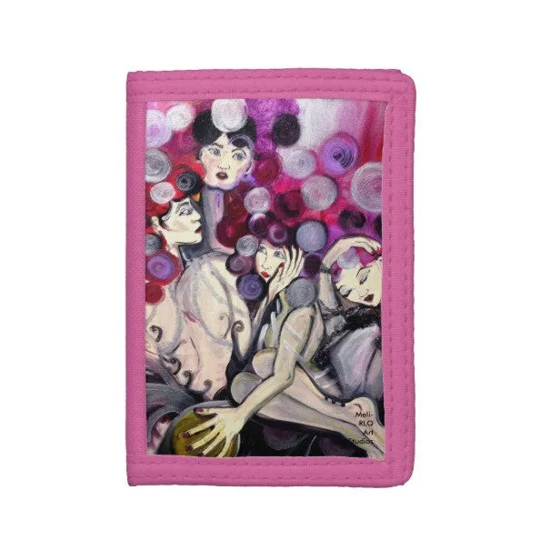 Colorful Nylon Wallets with Original Unique Paintings on Covers, Women