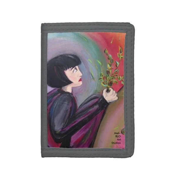 Colorful Nylon Wallets with Original Unique Paintings on Covers, Women