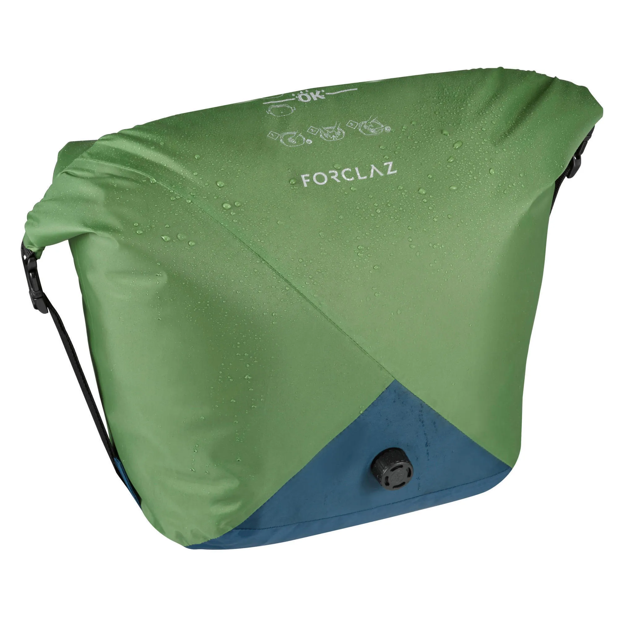 Compression camping case Forclaz 20 l, green