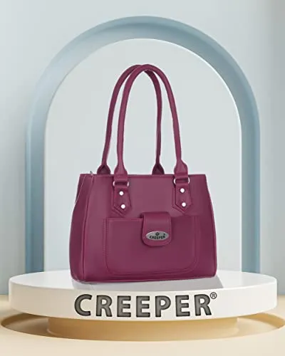 creeper Women's Leather Large Capacity Shoulder Bags (Maroon)