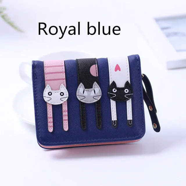 Cute PU Leather Hasp Cartoon Cat Purse