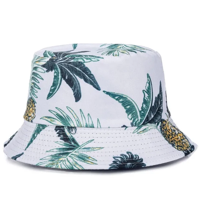 Double-sided Wear Fruit Printing Women Cap Outdoor Sun Hat Bucket Hat