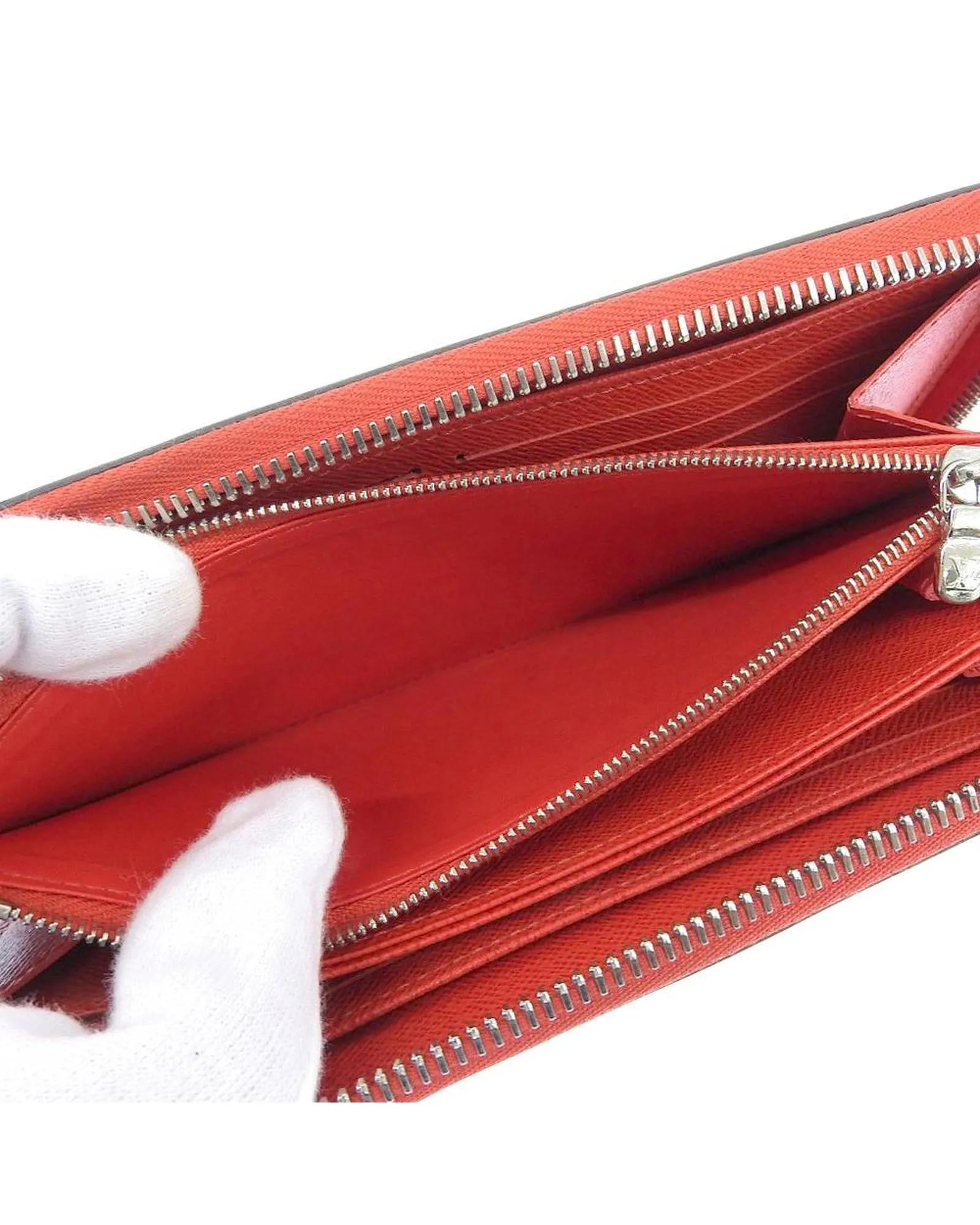 Epi Leather Long Wallet in Red for Women