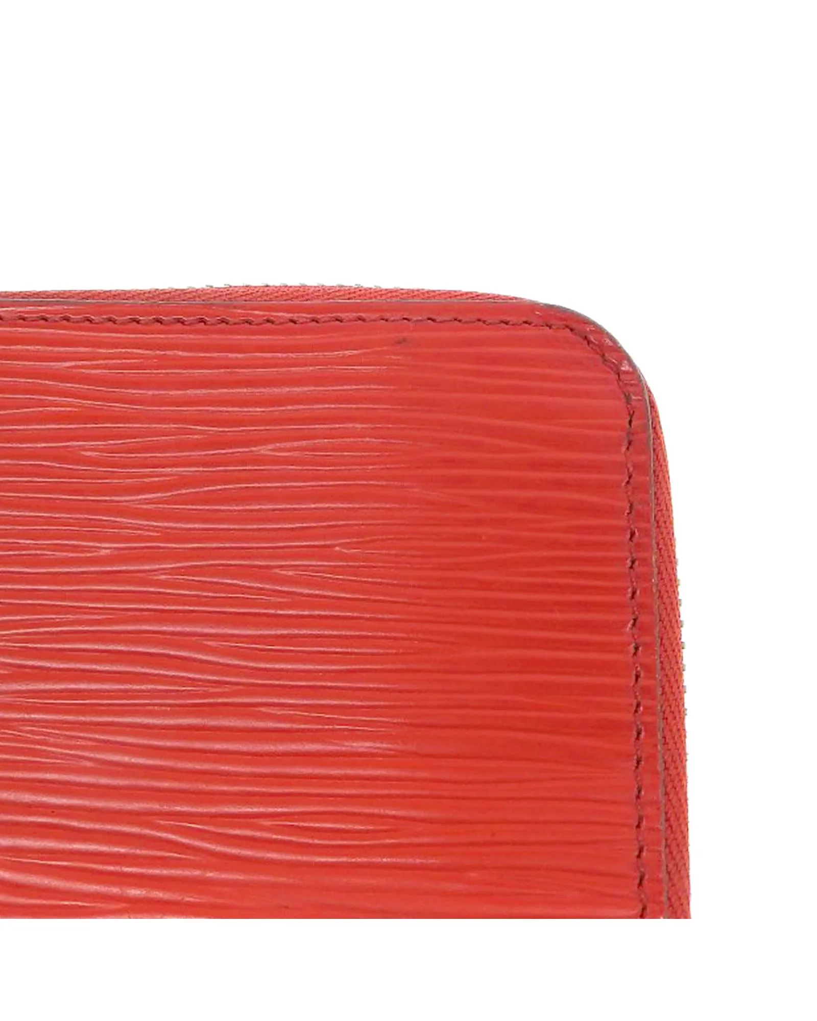 Epi Leather Long Wallet in Red for Women