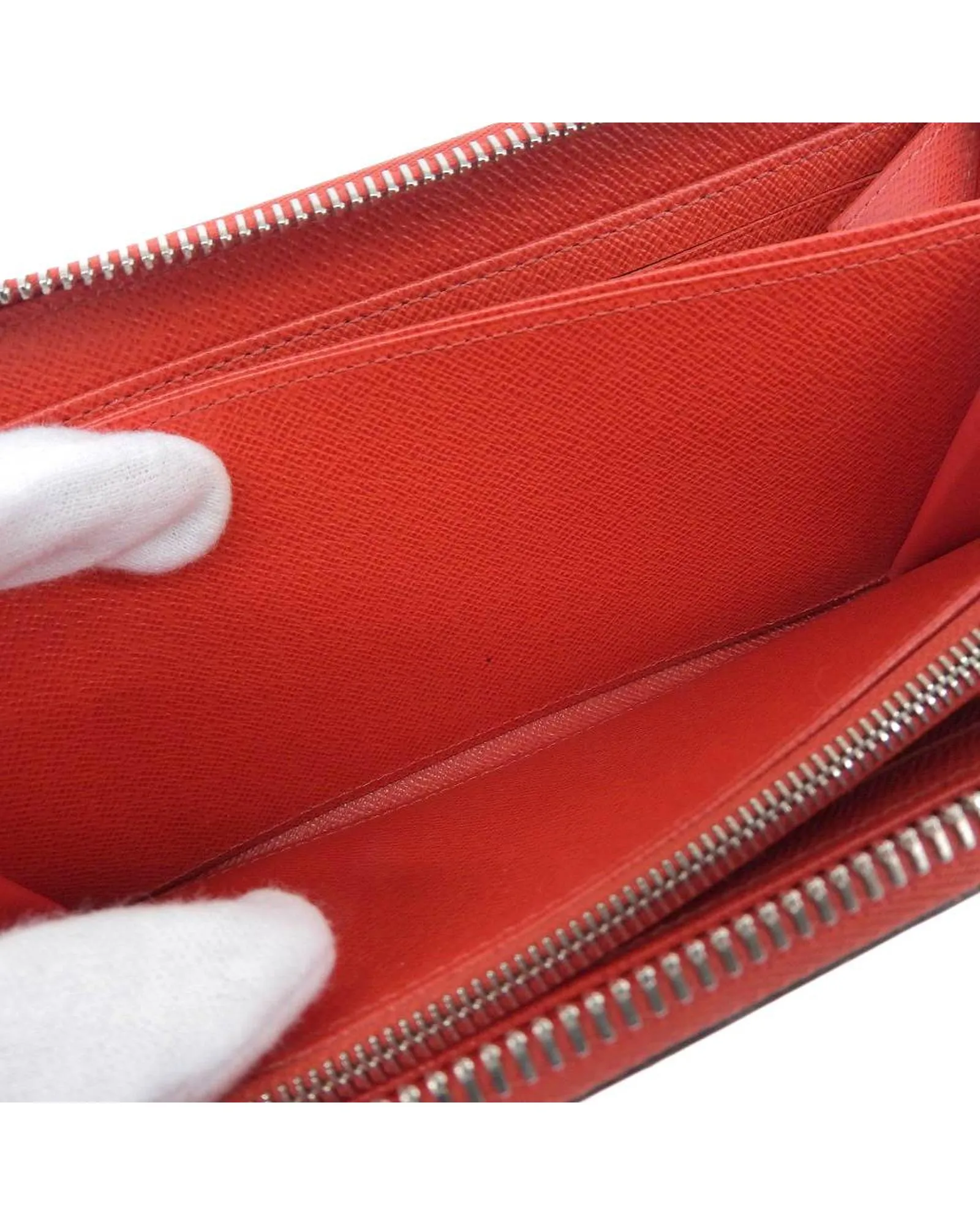 Epi Leather Long Wallet in Red for Women