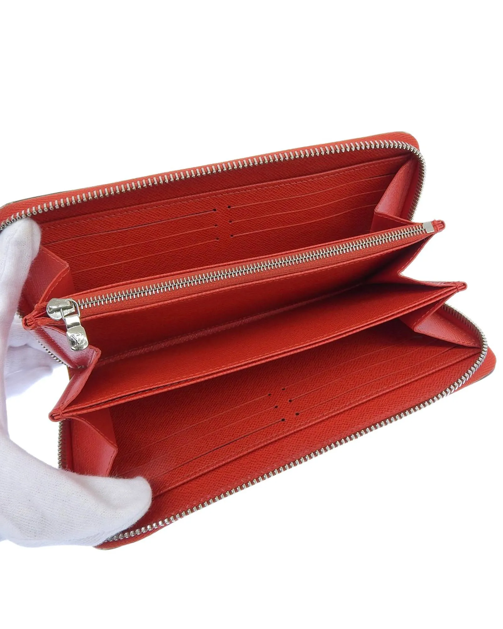 Epi Leather Long Wallet in Red for Women