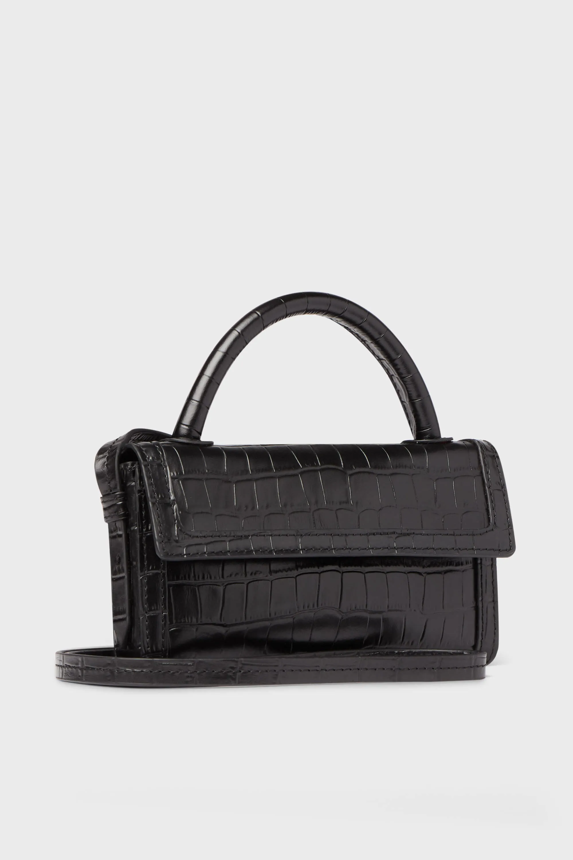 Exclusive Black Croc Phone Crossbody