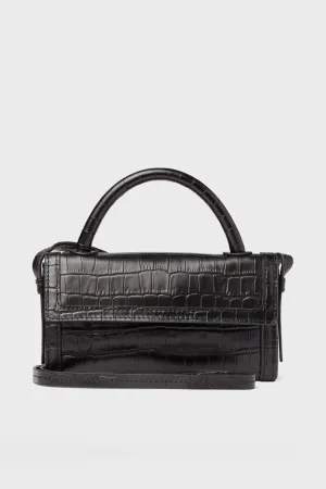 Exclusive Black Croc Phone Crossbody