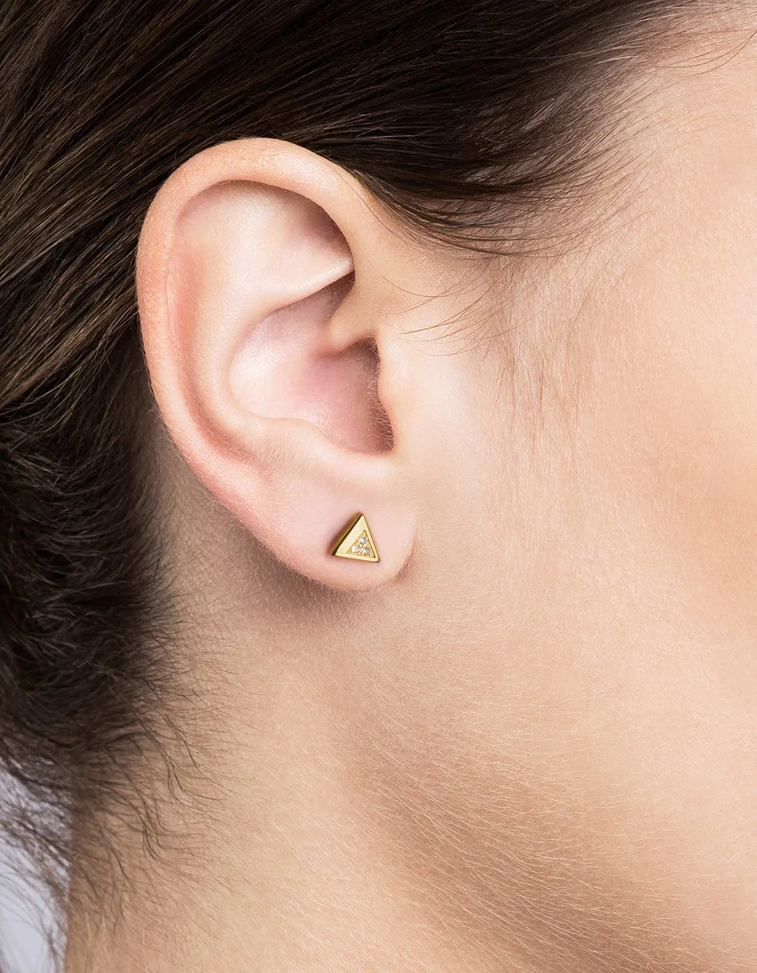 Faction Studs, 14k Gold Pavé