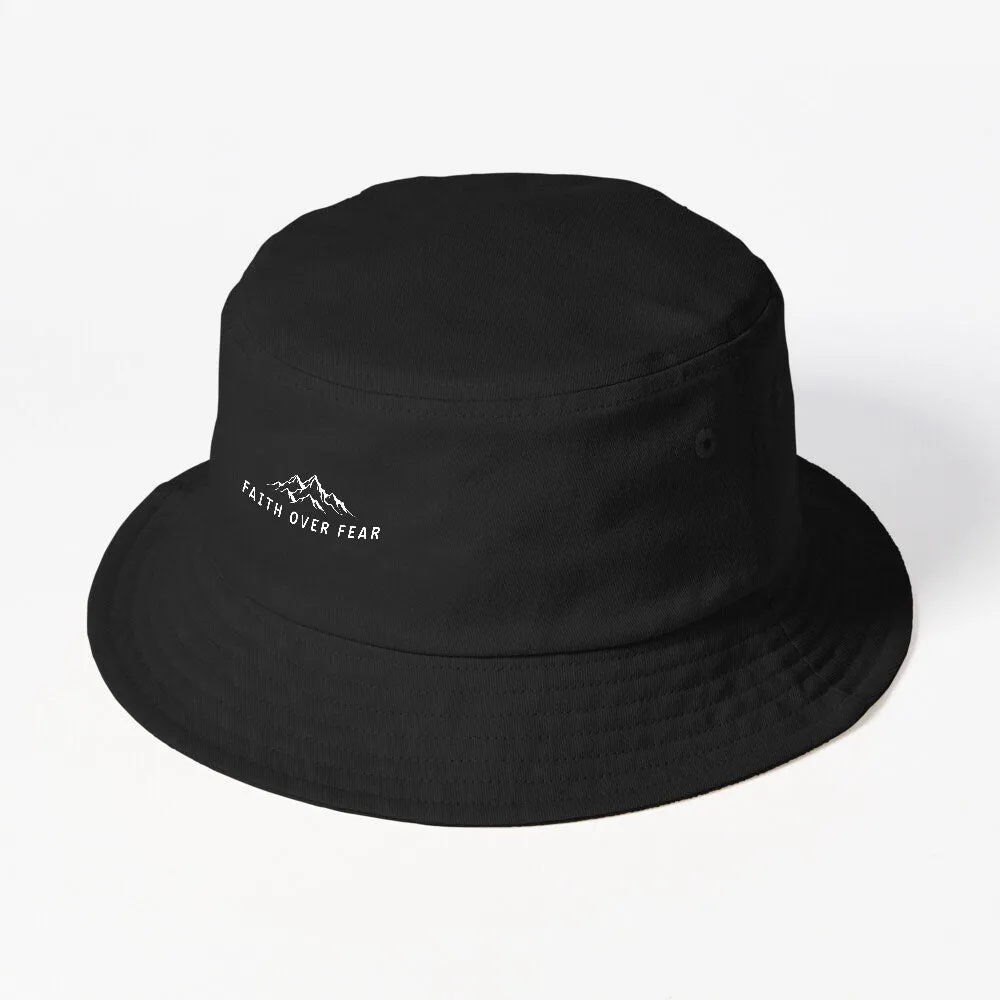 Faith Over Fear Jesus God Mountains Religious Christian Bucket Hat