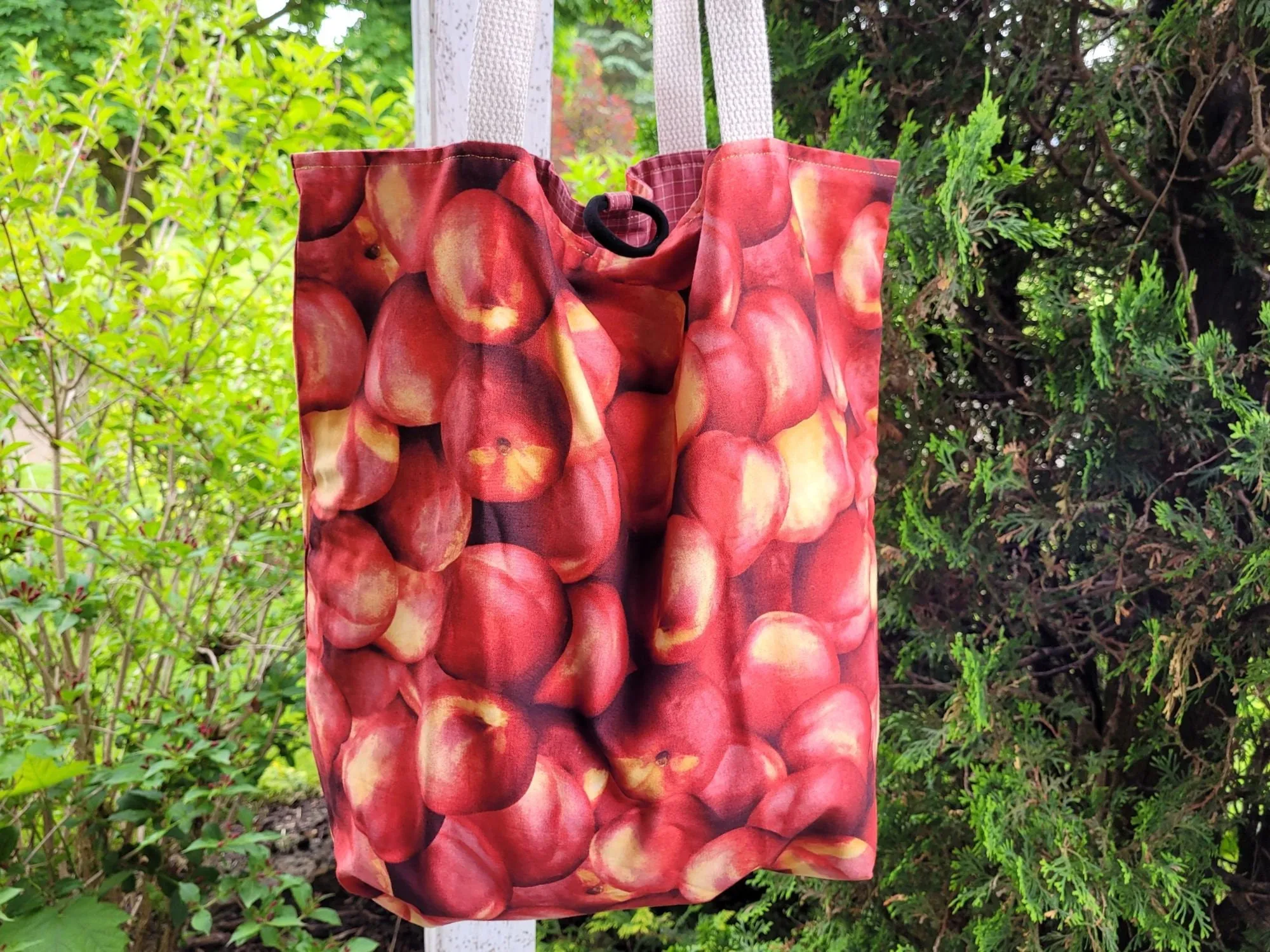 Fruit Market Tote Bag, Reusable Grocery Bag, Compact Cotton Shopping Bag