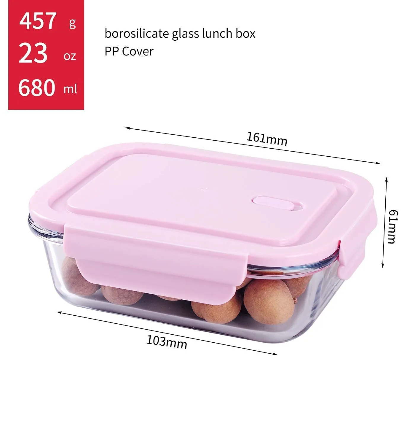 Golden bird Glass Lunch Box | High Borosilicate | Glass Food Storage Container with Air Vent Lid | Leak Proof & Microwave Safe | Office Tiffin. (Multicolor, 1)