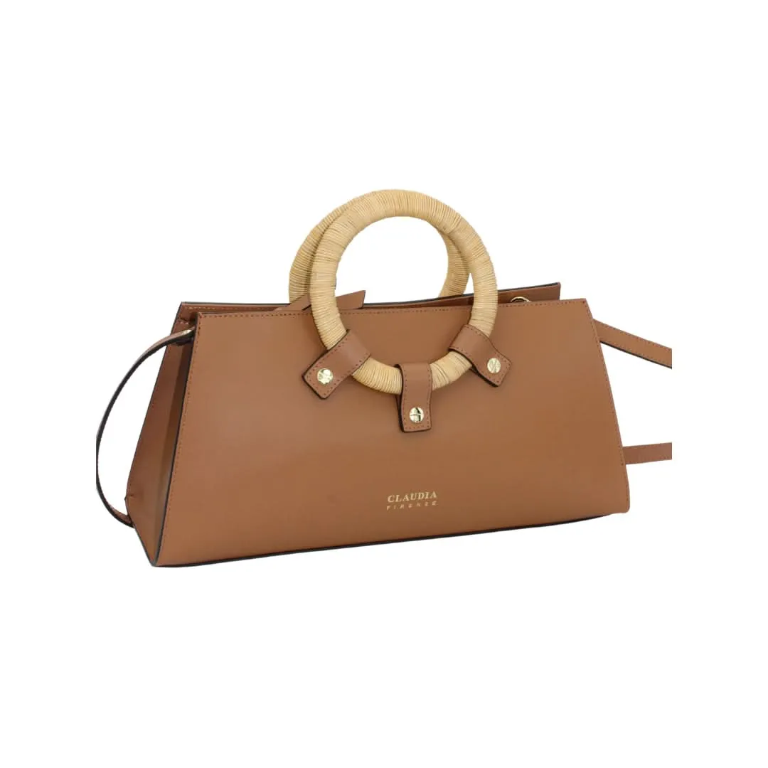 GRETA Calf Leather Top Handle Bag by Claudia Firenze