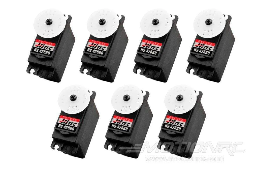 Hitec HS-425BB Deluxe Ball Bearing Plastic Gear Standard Servo Airplane Multi-Pack (7 Servos)