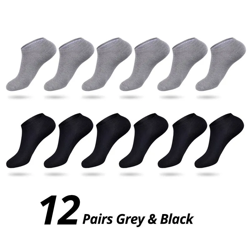 HSS Brand 12Pairs / lot Men Cotton Socks Summer Thin Breathable Socks High Quality No Show Boat Socks Boy Students Short Sock