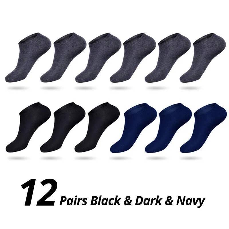 HSS Brand 12Pairs / lot Men Cotton Socks Summer Thin Breathable Socks High Quality No Show Boat Socks Boy Students Short Sock