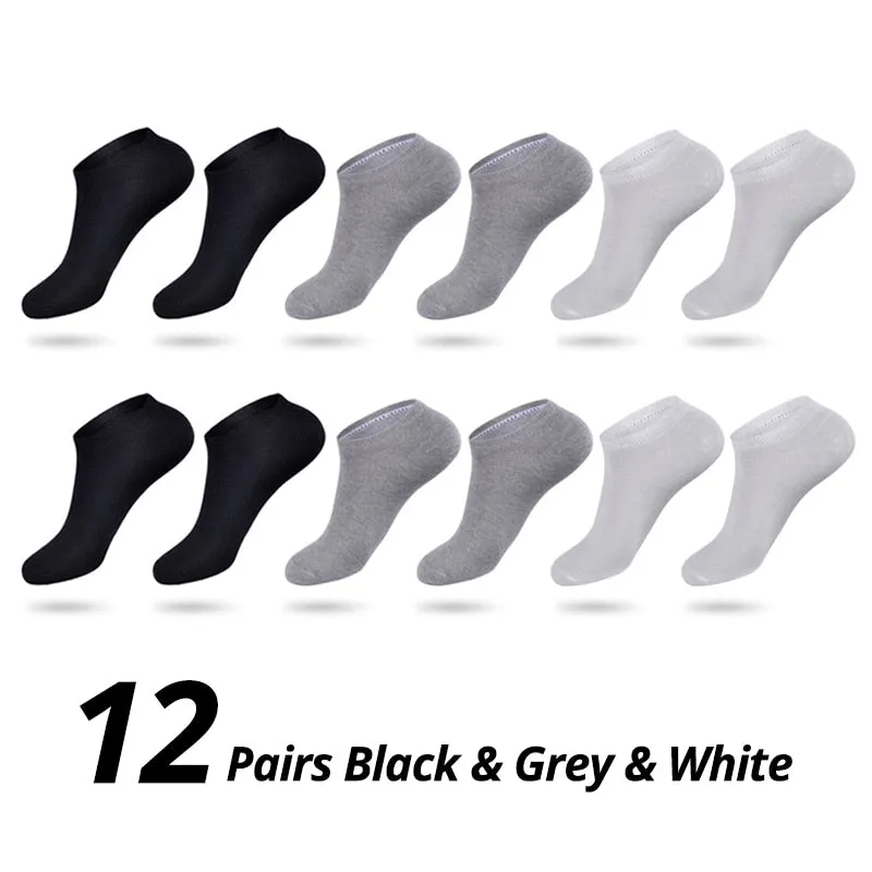 HSS Brand 12Pairs / lot Men Cotton Socks Summer Thin Breathable Socks High Quality No Show Boat Socks Boy Students Short Sock