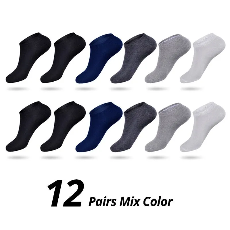 HSS Brand 12Pairs / lot Men Cotton Socks Summer Thin Breathable Socks High Quality No Show Boat Socks Boy Students Short Sock