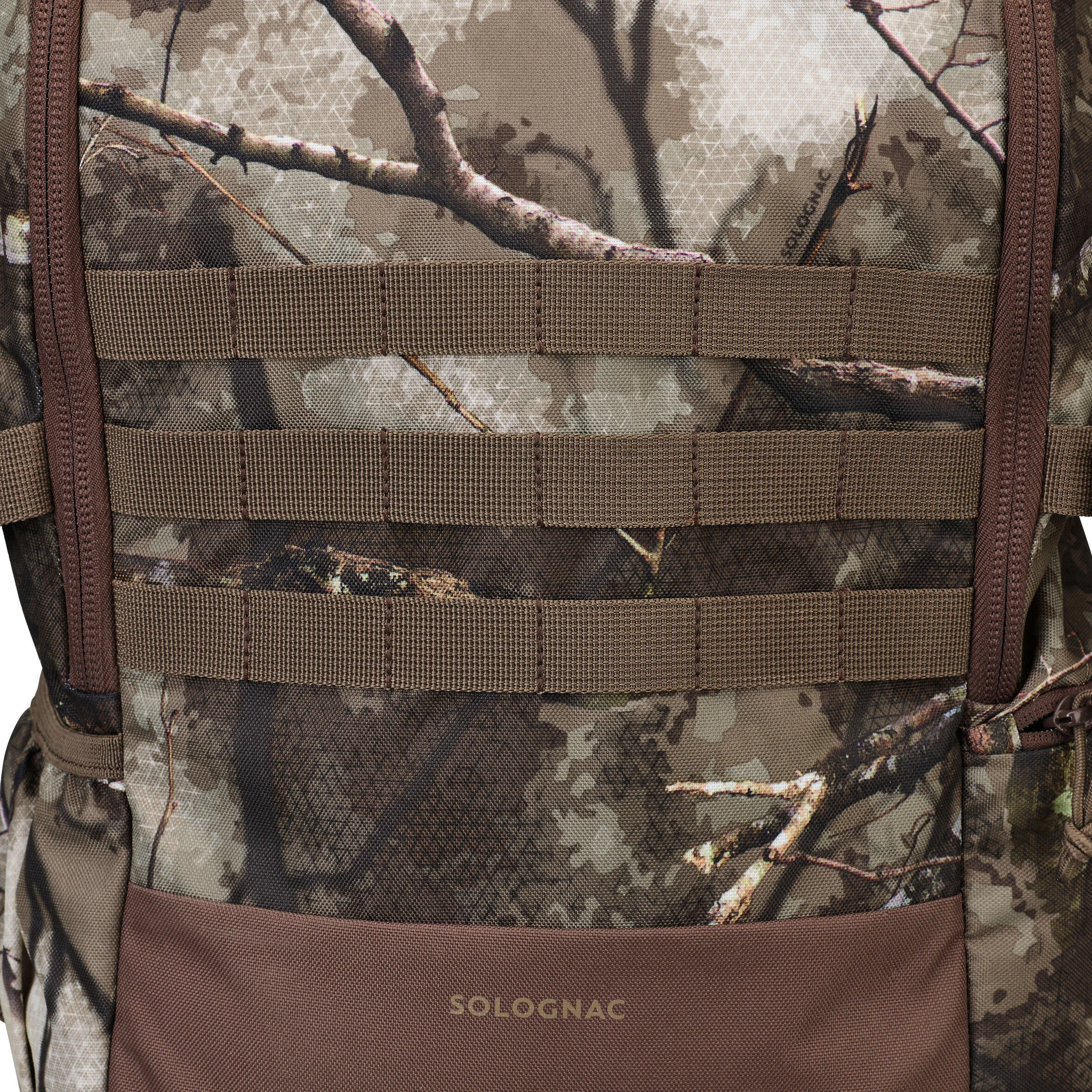 Hunting backpack TREEMETIC X-Access 45 L compact camouflage SOLOGNAC, khaki