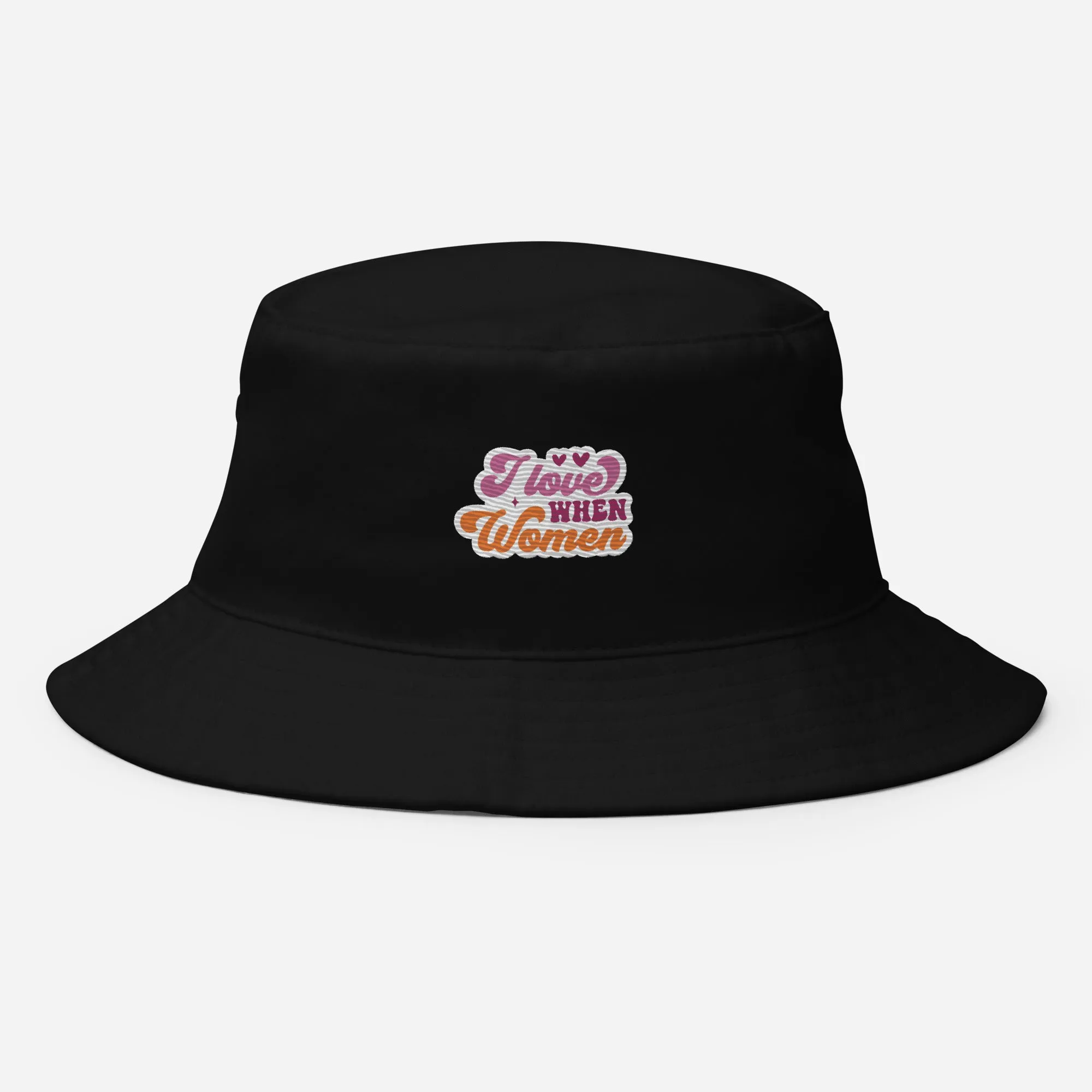 I Love WHEN Women Premium Embriodered Bucket Hat