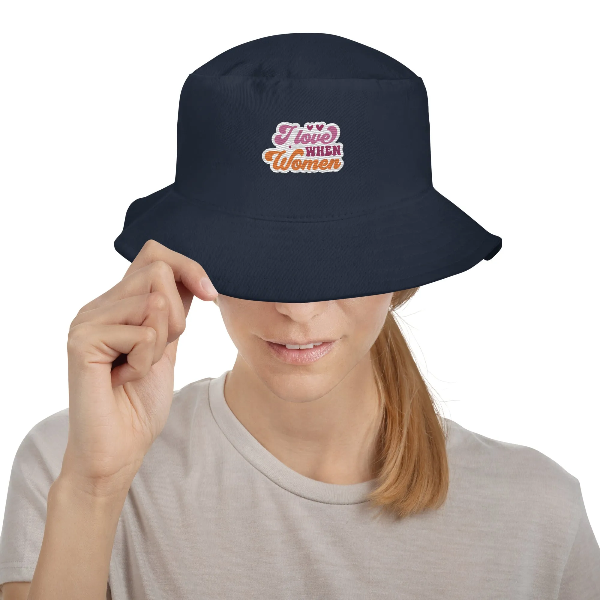 I Love WHEN Women Premium Embriodered Bucket Hat