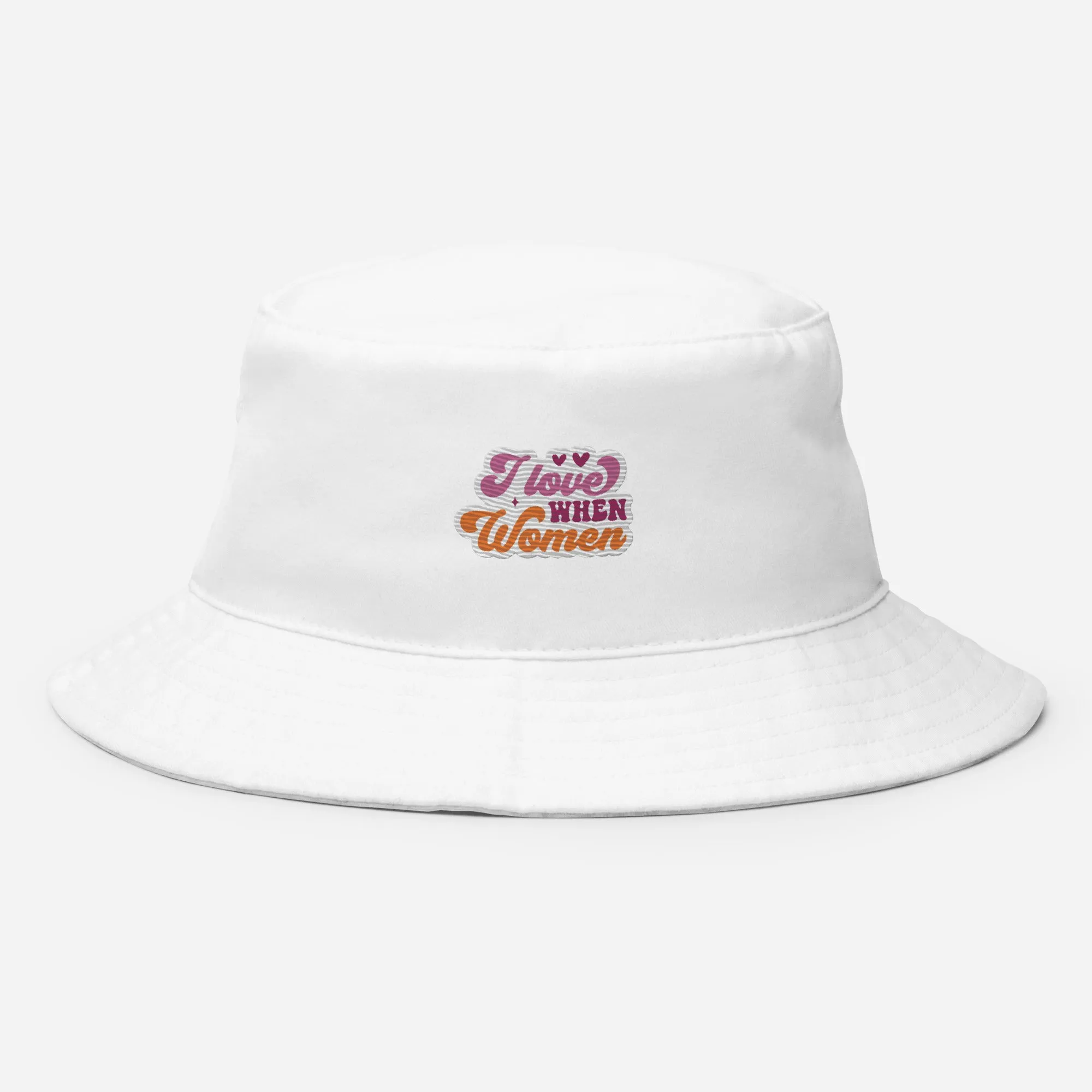 I Love WHEN Women Premium Embriodered Bucket Hat