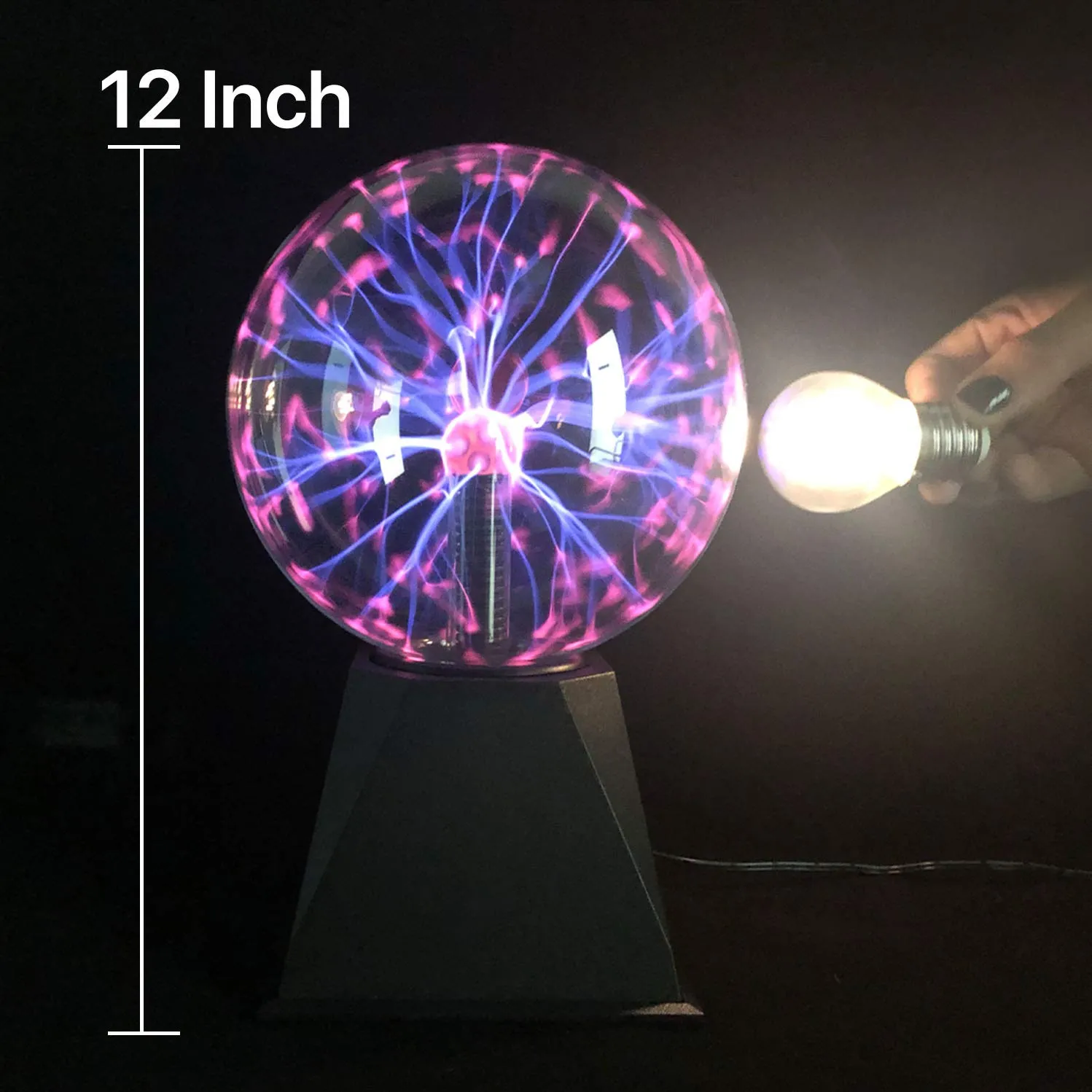 Katzco Red Plasma Ball with Scientific Lightning Charged Bulb - 2 Piece Kit - 8 Inch