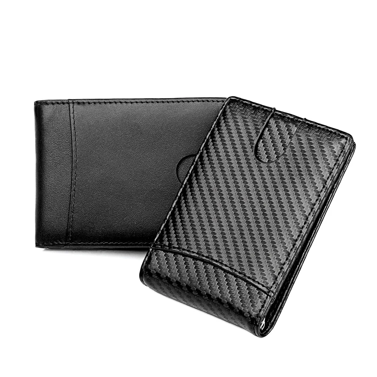 Leather Slim Wallet For Men RFID Blocking Bifold Minimalist Front Pocket Mens Wallet With Money Clip Thin