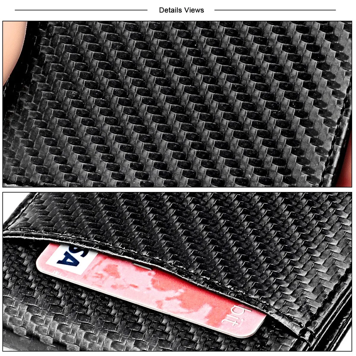 Leather Slim Wallet For Men RFID Blocking Bifold Minimalist Front Pocket Mens Wallet With Money Clip Thin