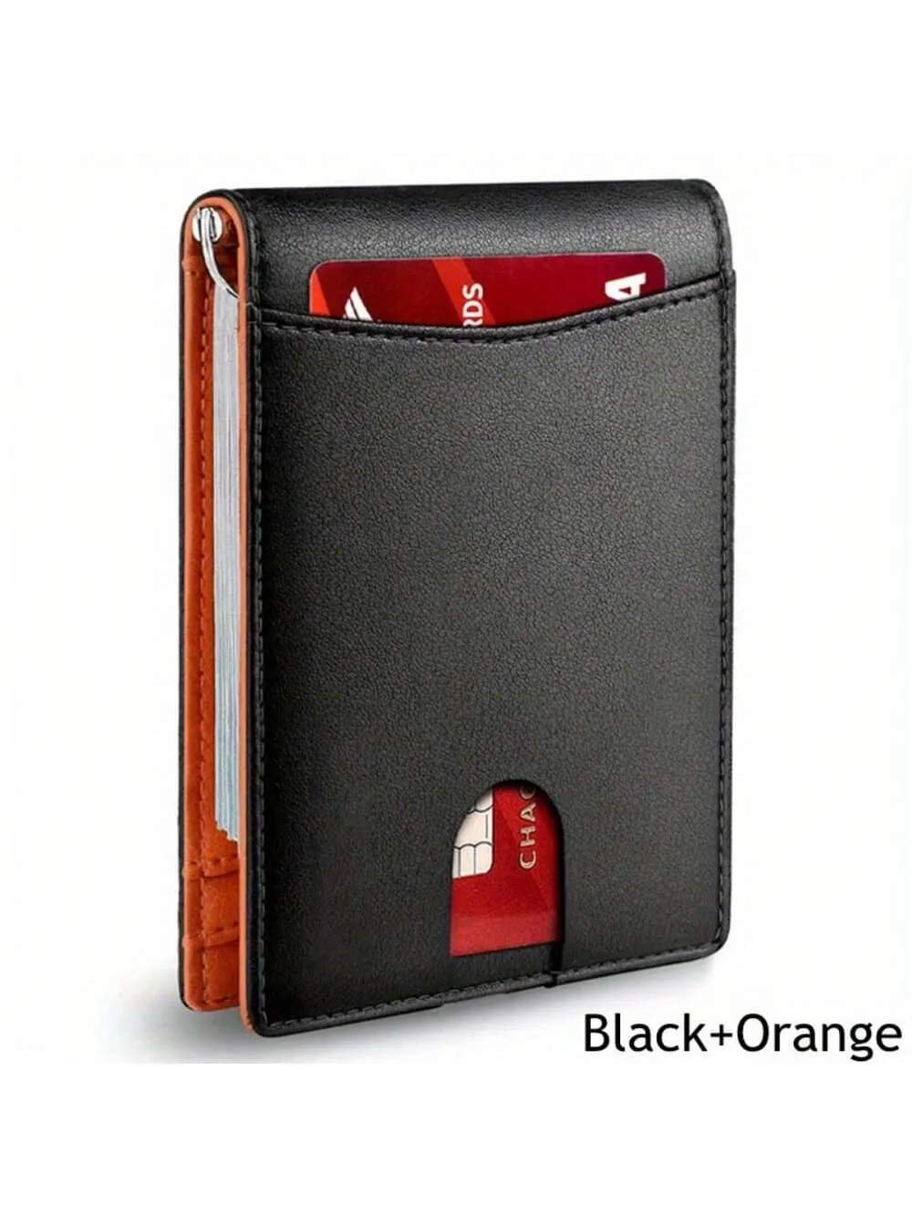 Leather Slim Wallet For Men RFID Blocking Bifold Minimalist Front Pocket Mens Wallet With Money Clip Thin