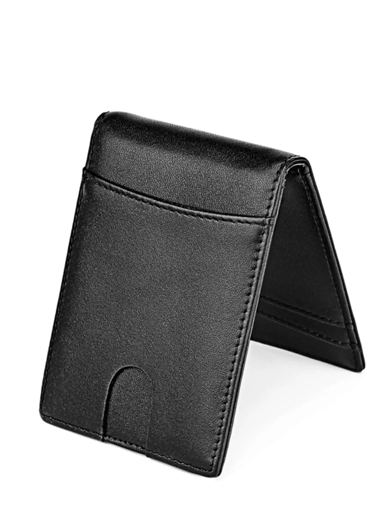 Leather Slim Wallet For Men RFID Blocking Bifold Minimalist Front Pocket Mens Wallet With Money Clip Thin