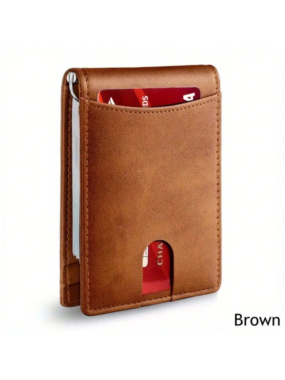 Leather Slim Wallet For Men RFID Blocking Bifold Minimalist Front Pocket Mens Wallet With Money Clip Thin